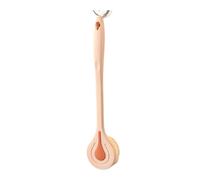 Léger Brosse de bain douce en plastique à Long manche, épurateur de dos à Long manche for douche for hommes femmes aînés séchage rapide(Pale Red)