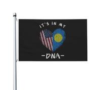 Léger Drapeau double face Palau C'est dans mon ADN Palauan États-Unis Drapeau Résistant aux intempéries Drapeau saisonnier 3x5 Ft pour balcon,bars,Décoration extérieure