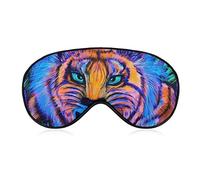 Léger et confortable Tiger African Wildlife Green Leaves King of Animals Art Eye Mask for Kids Teens Girls Women, 3D Eye Cover with Elastic Strap Lunch Break Travel Sleep Sleeping Eye Mask Cover