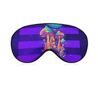 Léger et confortable Trippy Stoner Magical Mushrooms Art Masque pour les yeux pour filles, femmes, enfants, visière avec sangle réglable Pause déjeuner Voyage Sleeping Eye Mask Cover