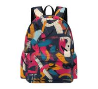 Léger Femmes Sac À Dos Graffiti Enfant Loisir Sac D'école Grande Capacité Sac D'université Pour Voyage Quotidien École Vacances Adolescent Backpack De Style Memphis