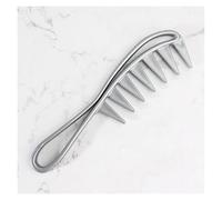Léger Peigne en plastique de grande taille, brosse démêlante à dents larges, peigne à friser de conception creuse domestique, utilisation sèche et humide multifonctionnel(Grey)