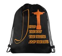Léger Pratique Sac pour Chaussures Jésus Le Chemin, La Vérité Et La Viechrist Sac De Jeu Haute Qualité Résistant Sac À Cordon Serrage pour Natation, Camping, Les Voyages