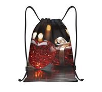 Léger Sac a Dos Cordon Amour Rouge Pochette à Cordon Confort Sac de Gym pour Camping Swimming Natation 36X42cm