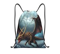 Léger Sac a Dos Cordon Dragon Volant Sacs de Sport à Cordon Premium Sac de Piscine pour Surf Natation Decontracte 36X42cm
