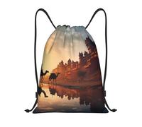 Léger Sac a Dos Cordon Voyage au Rajasthan Sacs à Cordonnet Multifonctionnel Gym Bag pour École Surf Camping 36X42cm