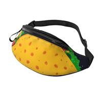 Léger Sac Banane Voyage Chat De l'espace Mignon Tenant Un Taco Sac À Dos De Randonnée Mode Sacoche Homme Bandouliere pour Voyage Camping Femme 14X35Cm