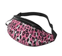 Léger Sac Sacoche Banane Imprimé Léopard Sac À Dos De Randonnée avec Prise Casque Waist Pack pour Cyclisme D'Entraînement Vacance 14X35Cm