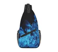 Léger Sacoche Porté épaule Flamme bleue Sac à Bandoulière Réglable,Casual Cross Body pour Voyage Cyclisme Camping