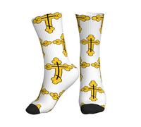 Légères Chaussettes Courtes Croix orthodoxe russe élégante Socquettes de Sport Renforcées Chaussettes Sport pour Marche Cyclisme Homme 40cm