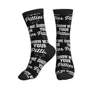 Légères Chaussettes Courtes Montre-moi tes pitties avec style Socquettes Sportswear Respirantes Chaussettes Sport pour Yoga Aptitude Cyclisme Randonnée 40cm