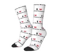 Légères Chaussettes Sport J'Aime La Virginie-Occidentale Hommes Socquettes Respirantes Chaussettes De Sports Pour Cyclisme Courir Marche 40Cm