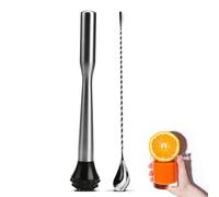 LEGERM 30.5 CM Pilon à Cocktail en Acier Inoxydable, Pilon Cocktail pour Mojito, Cuisine, Glace