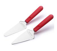 LEGERM Set de 2 Coupe-Gâteaux et Pelle à Tarte en Acier Inoxydable, Spatule pour Pizza/Fruits (Rouge)