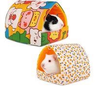LeGeYo Lit d’Hiver Chaud pour Animaux 2 Pièces Nid Douillet pour Petits Animaux Coussin Doux Lavable pour Cochon d’Inde Lapin Furet Hamster Maison Portable Confortable
