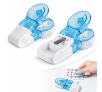 LeGeYo Lot de 2 pousse-comprimés & coupe-comprimés - coupe pilule avec mini pilulier intégré, aide à avaler, portable, outil pour personnes âgées
