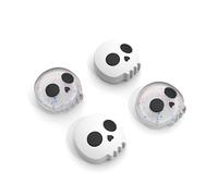 LeGeYo Lot de 4 capuchons de joystick ergonomiques en silicone antidérapant pour Switch 2 (tiers) - Blanc et paillettes