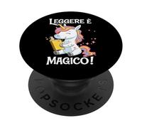 Leggere E Magico Unicorno Lettura Italiano Bambini PopSockets PopGrip Adhésif