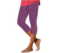 Legging 3/4 Femme Taille Haute Pantalon Sport Pantacourt Été Extensible Opaque Leggings Court Push Up Cyclisme Yoga Fitness Pantalon de Compression D'entraînement Chic Élastique pour Jogging