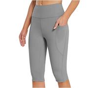 Legging 3/4 Femmes Pantalon de Sport, Jegging Taille Haute Femme Leggings Anti-Cellulite Push Up Yoga Fitness Course Opaque Doux Corsaire Pantacourt