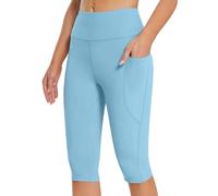 Legging 3/4 Femmes Pantalon de Sport, Jegging Taille Haute Femme Leggings Anti-Cellulite Push Up Yoga Fitness Course Opaque Doux Corsaire Pantacourt