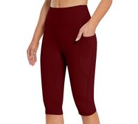 Legging 3/4 Femmes Pantalon de Sport, Jegging Taille Haute Femme Leggings Anti-Cellulite Push Up Yoga Fitness Course Opaque Doux Corsaire Pantacourt
