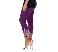 Legging 3/4 Femmes Taille Haute, Pantalon De Sport Imprimé Floral,Leggings Stretch Moulant Respirant Confortable Collant Fitness Yoga D'EntraîNement Grande Taille Chic Et éLéGant Jegging