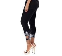 Legging 3/4 Femmes Taille Haute, Pantalon De Sport Imprimé Floral,Leggings Stretch Moulant Respirant Confortable Collant Fitness Yoga D'EntraîNement Grande Taille Chic Et éLéGant Jegging