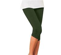 Legging 3/4 pour Femme Contrôle du Ventre Push Up Compression Leggings Taille Elastique 7/8 Pantacourt Collants Souples décontracté de vélo