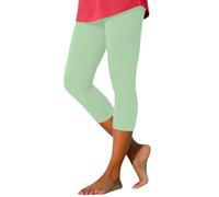 Legging 3/4 pour femme - Grande taille - Taille haute - Stretch - Pantalon de course push-up sans couture - Pantalon de loisirs d'été fin - Contrôle du ventre - Longueur genoux - Pantalon d'été, O