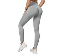 Legging 3D Anti Cellulite Femme, Leggings Femme 3D Anti Cellulite Minceur Taille Haute Pantalon Yoga Fitness Legging Sport pour Compression Leonie & Co Pantalons Fitness Sculptant, Gris Clair