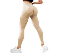 Legging 3D Anti-cellulite Femme, Leggings Push Up Sculpture Lipedma Compression Contrôle Gradué Anti Cellulite Leggings De Sport Taille Haute Sans Couture Femmes Yoga Fitness Pantacollants, 01 Beige