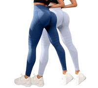 Legging 3D,Lot de 2 Legging Anti Cellulite Femme Compression 3D Minceur Leonie and Co Leggings Push Up Taille Haute sans Couture Push-Up Opaque Pantalon Elastique de Yoga Fitness Sport