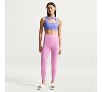Legging 7/8 taille haute sans couture avant Nike Zenvy pour femme Light Magenta/Blanc XXS