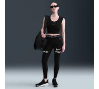 Legging 7/8 taille mi-haute à empiècement en mesh et motif Nike Pro pour femme Noir/Blanc XS (FR 34-36)