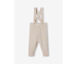 Legging à bretelles en tricot bébé beige chiné 18M(81CM)