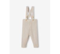 Legging à bretelles en tricot bébé beige chiné 1M(54CM)