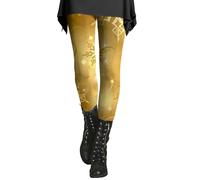 Legging à paillettes pour femme - Tenue longue skiny - Pour fête - Carnaval - Pantalon à paillettes élégant - Tenue du Nouvel An - Disco Rave - Pantalon de jogging métallique, or, M