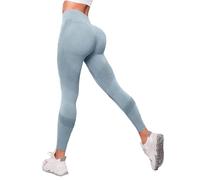 Legging Anti Cellulite Minceur, Legging a Compression 3D Amincissant, Pantalon Jogging Femme Taille Haute sans Couture, Pantalon Sport Yoga Push Up Bleu Ciel, L