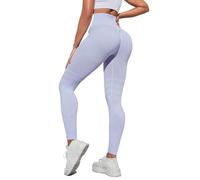 Legging Anti Cellulite Minceur, Legging a Compression 3D Amincissant, Pantalon Jogging Femme Taille Haute sans Couture, Pantalon Sport Yoga Push Up, Violet Clair, L