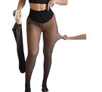 Legging avec bande de compression et une seule couture, le legging original doublé en polaire, collant chaud grande taille, chair, L