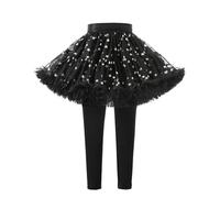 Legging avec Jupe Intégrée Enfant Fille Taille Haute Elastique 1-7 Ans a la Mode Legging Fille Extensible Confortable Chic Stretch Casual Danse Jogging Vacances Pantalon (Black, 4-5 Years)