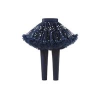 Legging avec Jupe Intégrée Enfant Fille Taille Haute Elastique Legging Fille Extensible Confortable a la Mode Chic Stretch Casual Danse Jogging Vacances Pantalon 1-7 Ans (Blue, 3-4 Years)