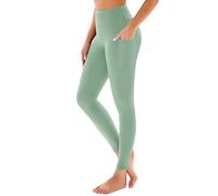 Legging avec poches, haute élasticité, sans couture, anti-cellulite, ne roule pas, ni transparent, pour l'entraînement, au quotidien, vert clair, 3XL