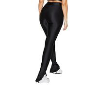Legging brillant évasé avec fente sur le devant long et brillant, Noir brillant, Medium/Large