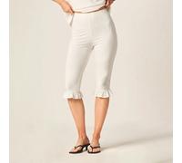Legging capri à volants à la taille haute, pantalon court extensible, décontracté, confort pour l'été et le quotidien L,M,S,XL,XS,XXL,XXS,XXXL,XXXXLUnicoloreTissu tricoté