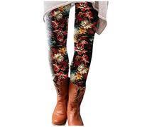 Legging Collant Chaud Femme Hiver Pantalon Blanc Long Slim Casual Pants Geometric All- imprimé élastique leggings Boot femmes pantalon Legging Post Accouchement Winter Leggings Femme (Red, XL)
