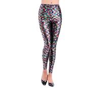 Legging coloré pour femme - Costume de poisson arc-en-ciel - Legging push-up - Pantalon de sirène - Écailles de poisson - Costume de sirène imprimé - Taille haute, 112 - Multicolore, S