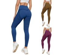Legging Compression Femme, Legging Luveon 3D Anti-Cellulite Femme Leggings À Compression Lipoedeme Minceur Taille Haute pour Course À Pied Push-Up Fitness Leonie and Co Pantalon Bleu, L