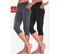 Legging corsaire lot de 2 leggings basiques, longueur 3/4 - Vivance active - 1x anthracite chiné, 1x noir 1X ANTHRACITE CHINÉ, 1X NOIR 42/44